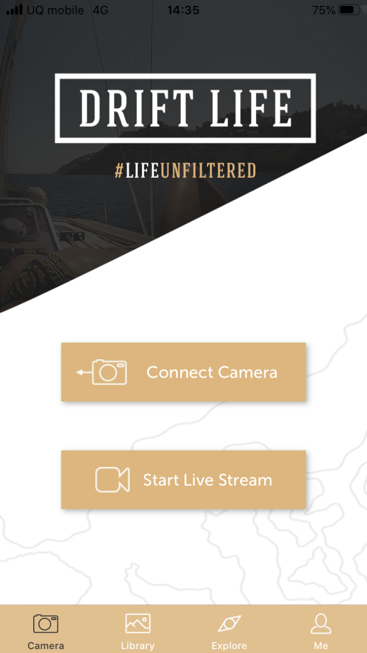 Drift Lifeアプリ初期画面