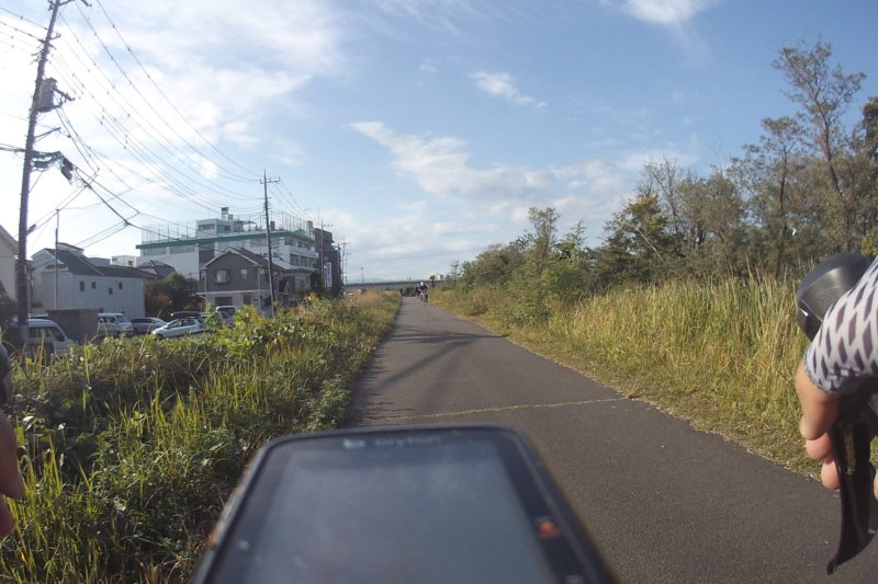 多摩川サイクリングロードの右岸