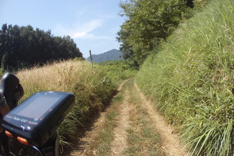 未舗装路へ入ってしまったところ