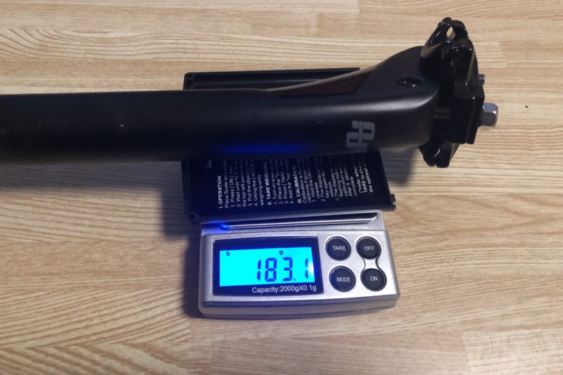 従来のシートポストの重量測定