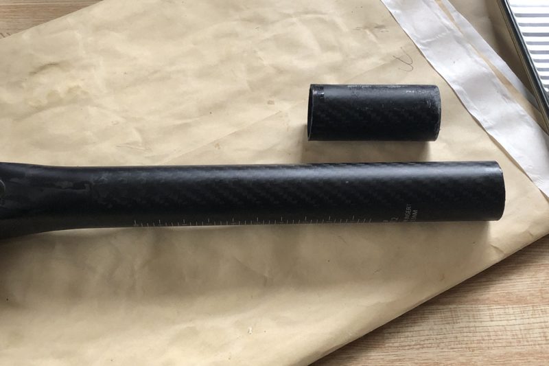 シートポストをカットしたところ