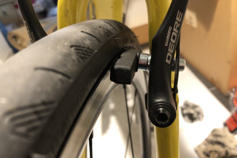 中華製ブレーキシューを取り付けたところ