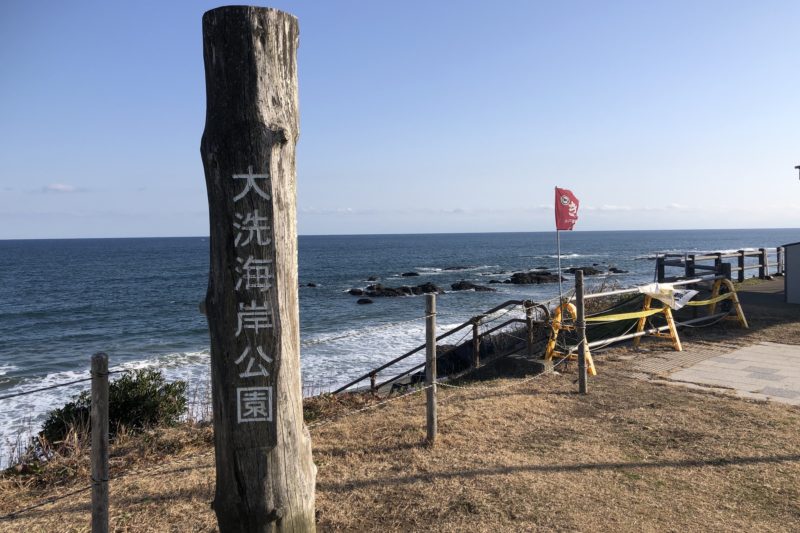 大洗海岸公園から見た海